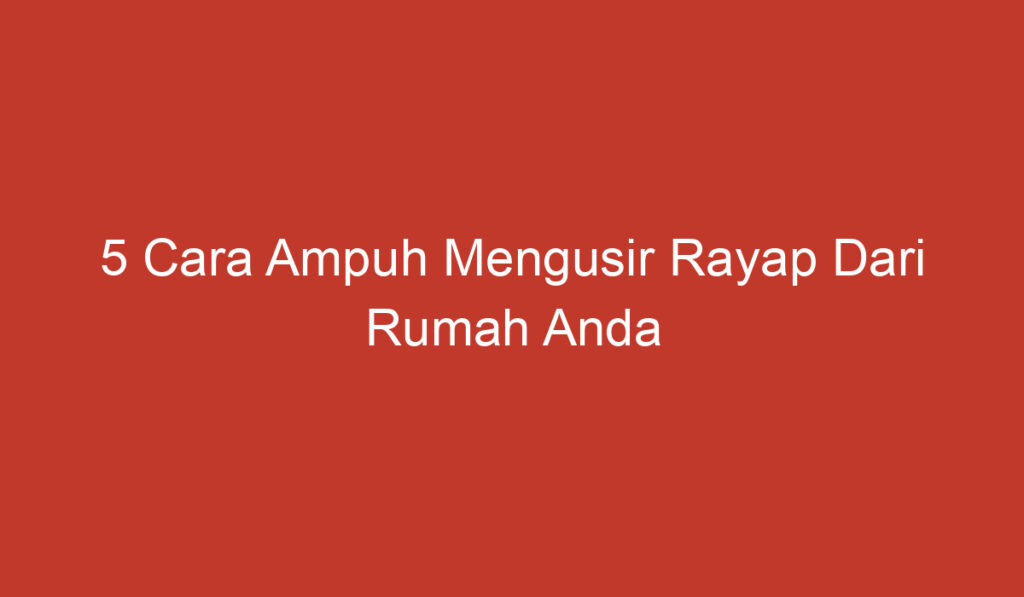 5 Cara Ampuh Mengusir Rayap Dari Rumah Anda