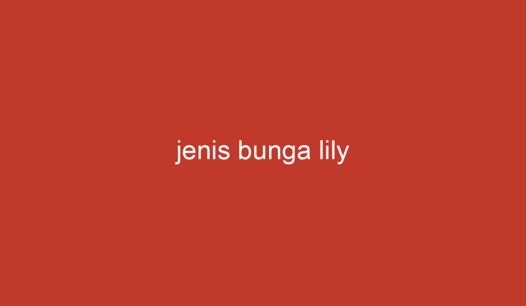 jenis bunga lily