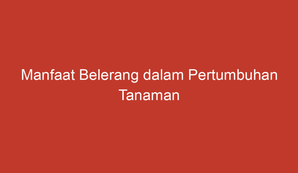 Manfaat Belerang dalam Pertumbuhan Tanaman