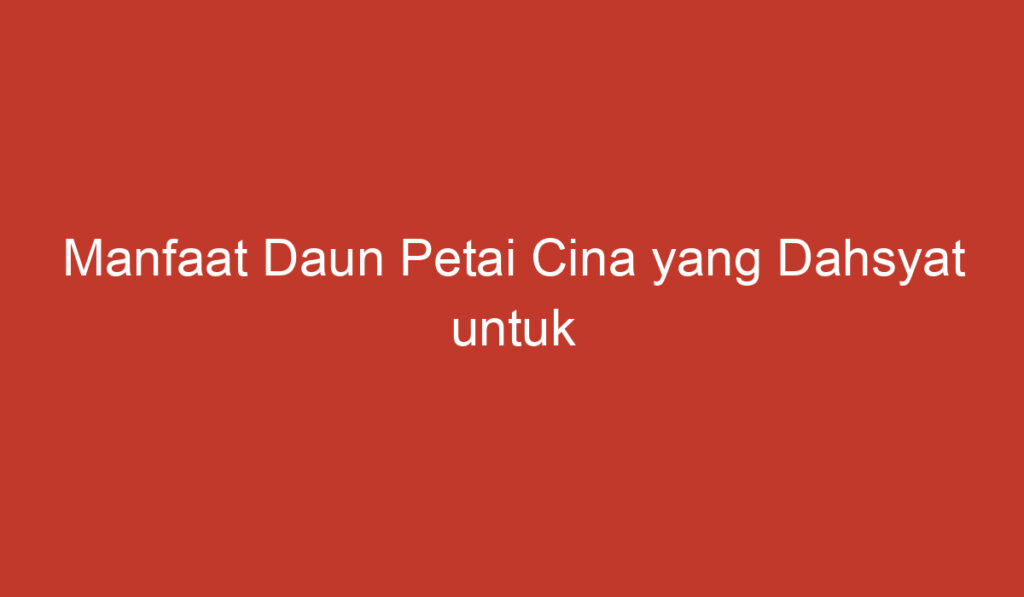 Manfaat Daun Petai Cina yang Dahsyat untuk Kesehatan