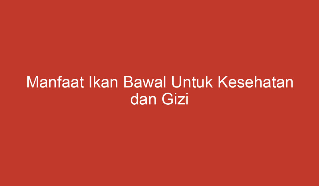 Manfaat Ikan Bawal Untuk Kesehatan dan Gizi