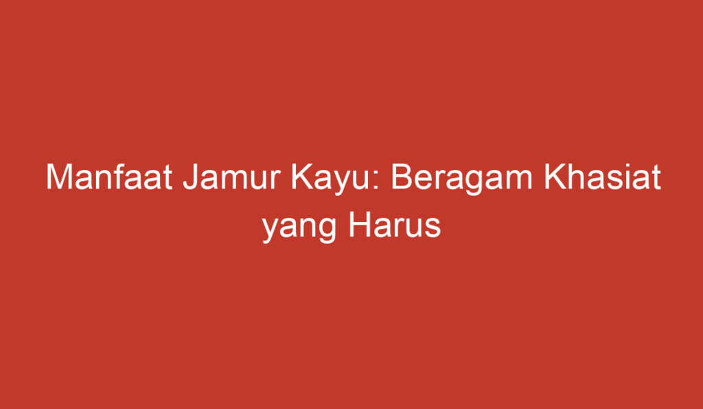 Manfaat Jamur Kayu: Beragam Khasiat yang Harus Anda Ketahui