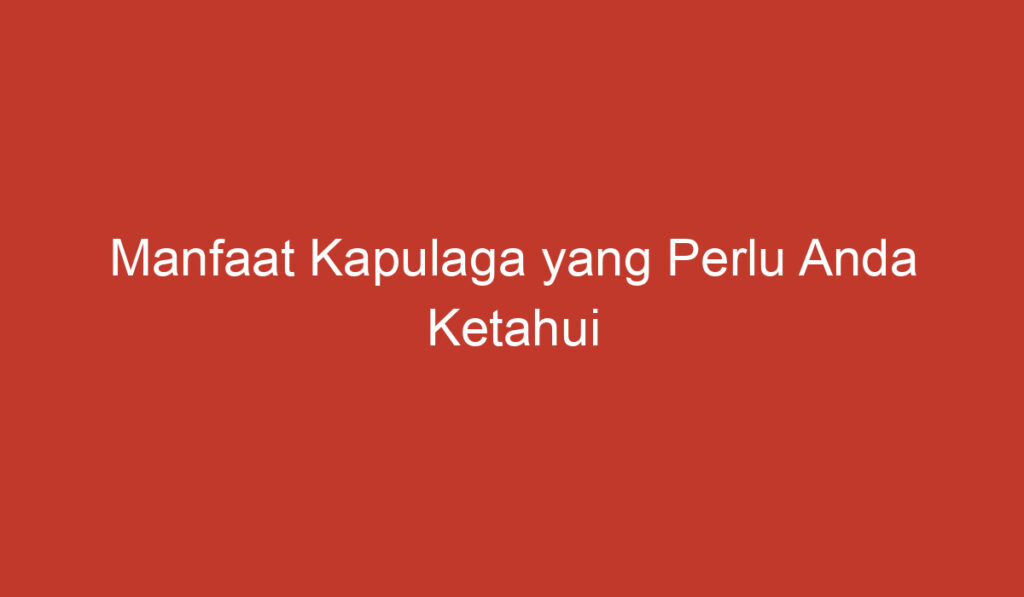 Manfaat Kapulaga yang Perlu Anda Ketahui