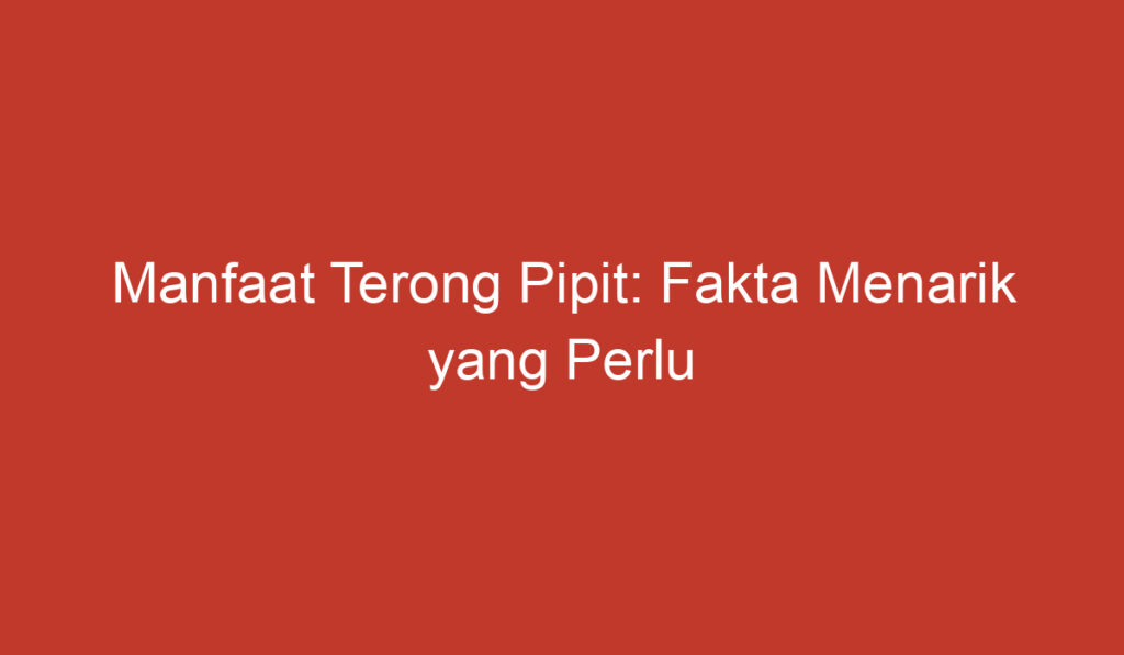 Manfaat Terong Pipit: Fakta Menarik yang Perlu Anda Ketahui