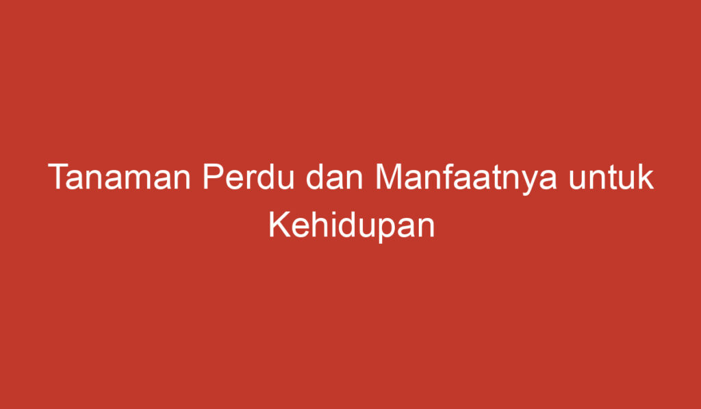 Tanaman Perdu dan Manfaatnya untuk Kehidupan